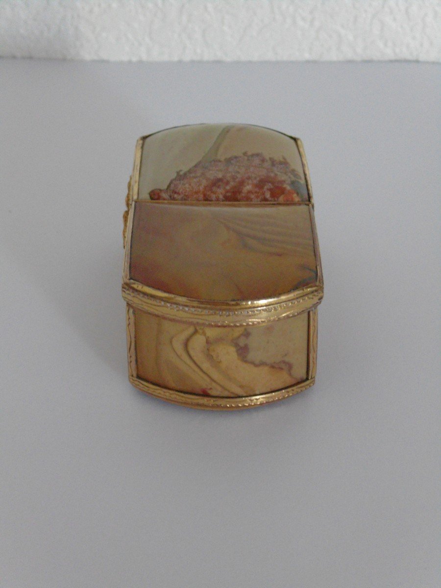 Snuff Box In Agate Plates-photo-3