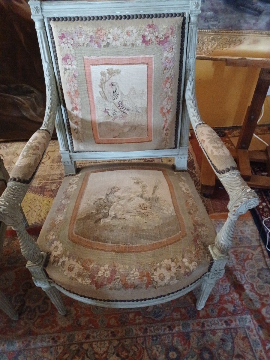 Set Of 7 Louis XVI Style Armchairs-photo-6