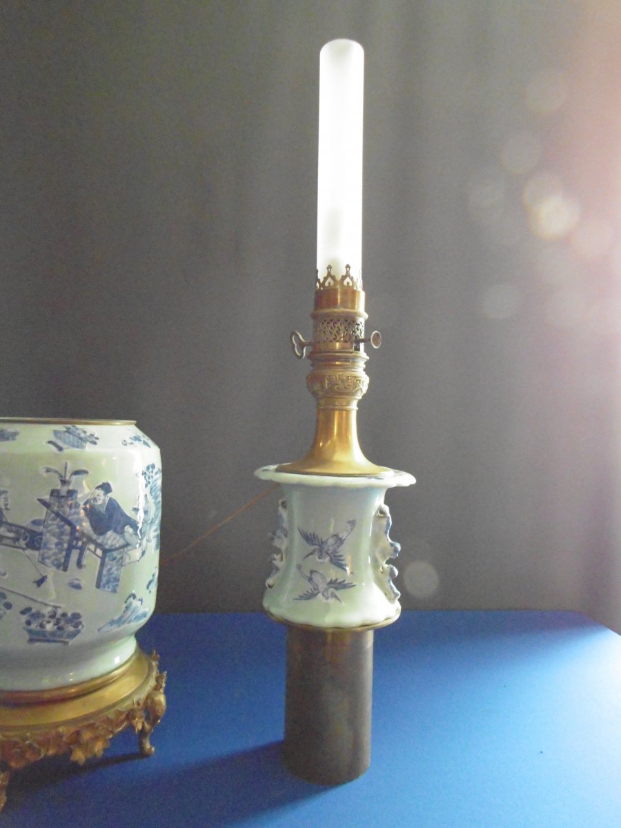 Celadon Enameled Porcelain Oil Lamp - China-photo-1