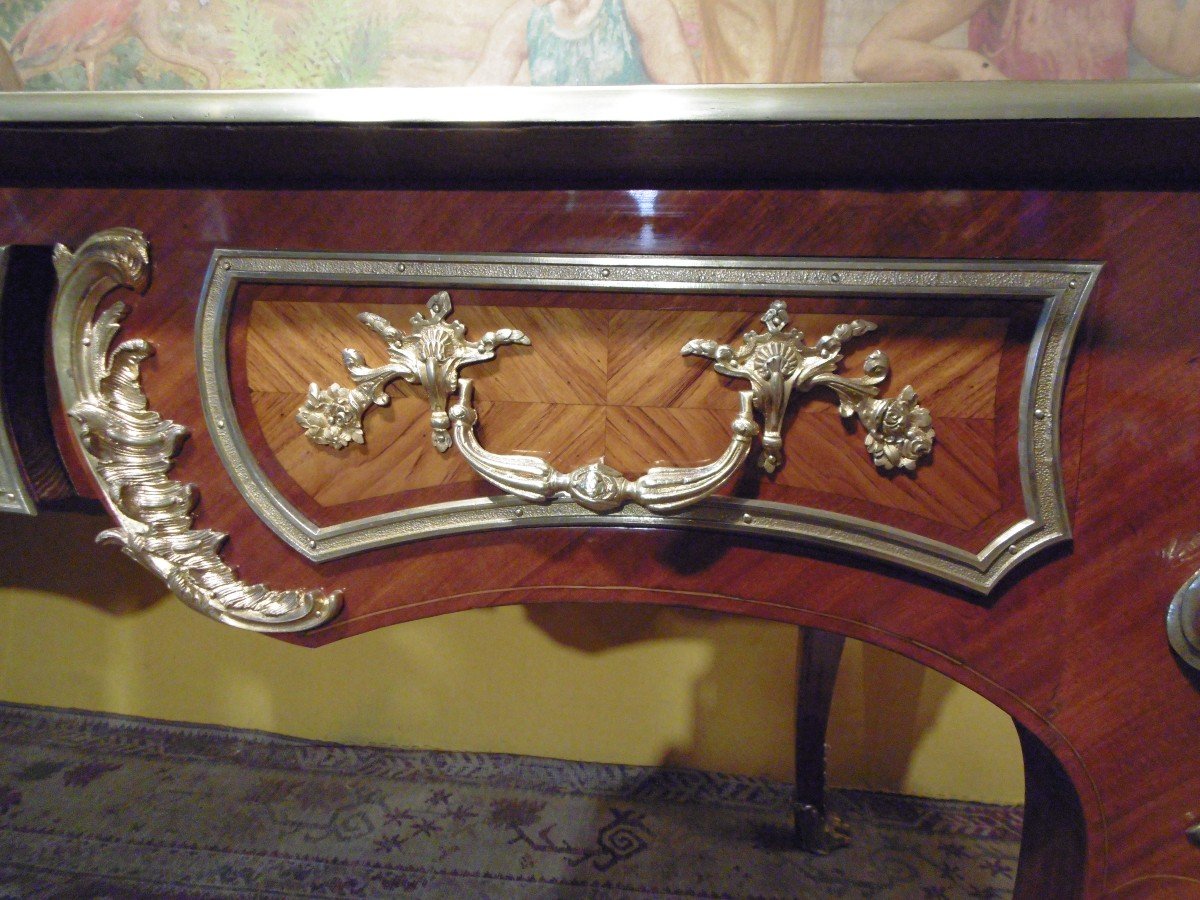  Bureau plat de style Louis XV dans le goût de Charles Cressent-photo-2