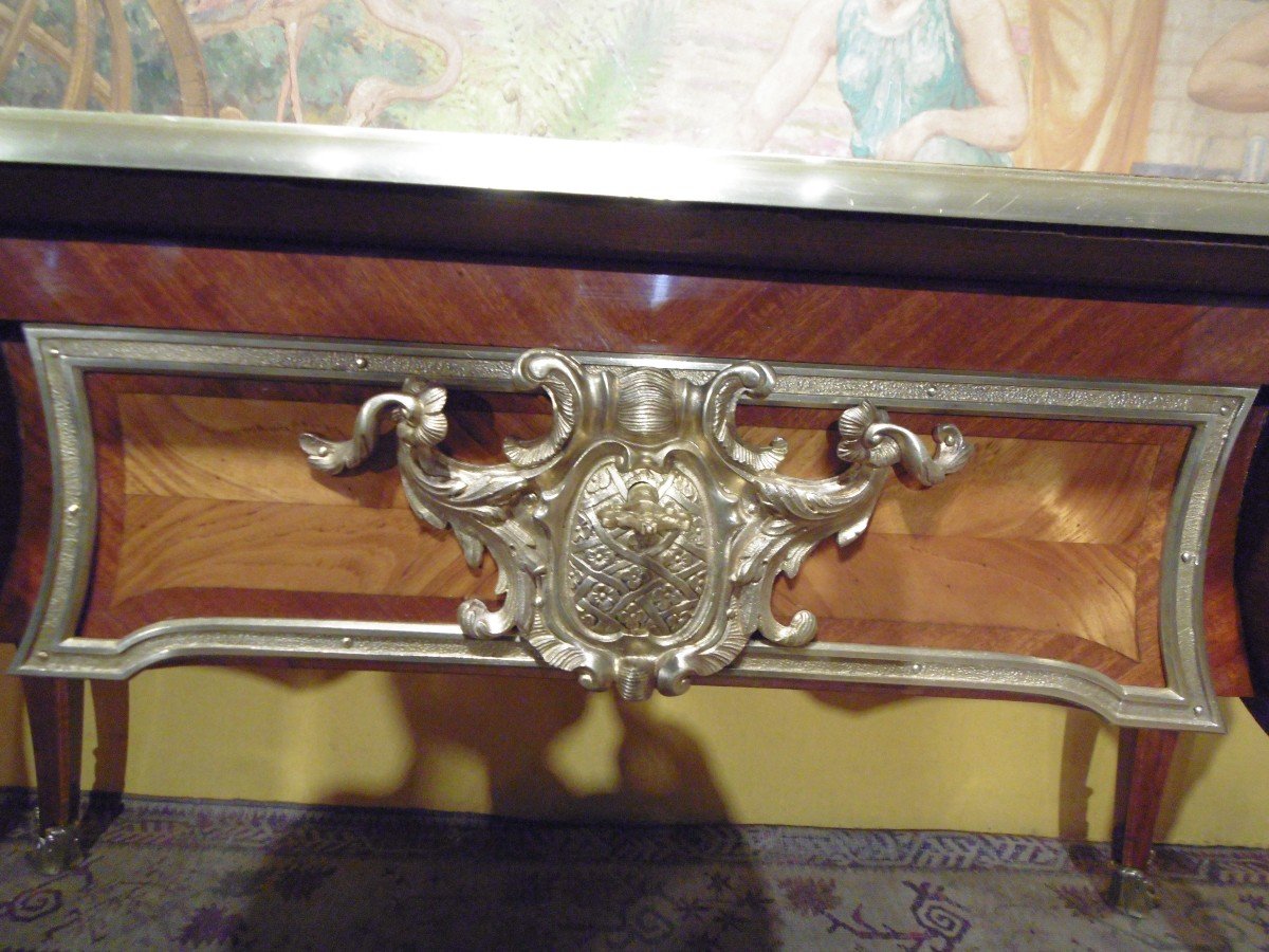  Bureau plat de style Louis XV dans le goût de Charles Cressent-photo-3