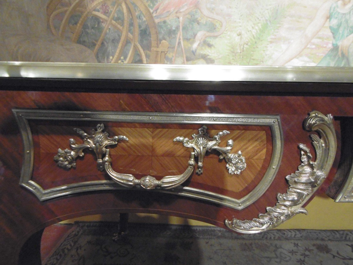  Bureau plat de style Louis XV dans le goût de Charles Cressent-photo-4