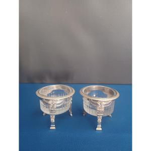 Pair Of Silver Salt Cellars - Empire Period