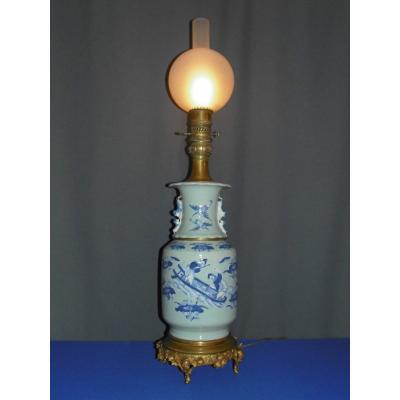 Celadon Enameled Porcelain Oil Lamp - China