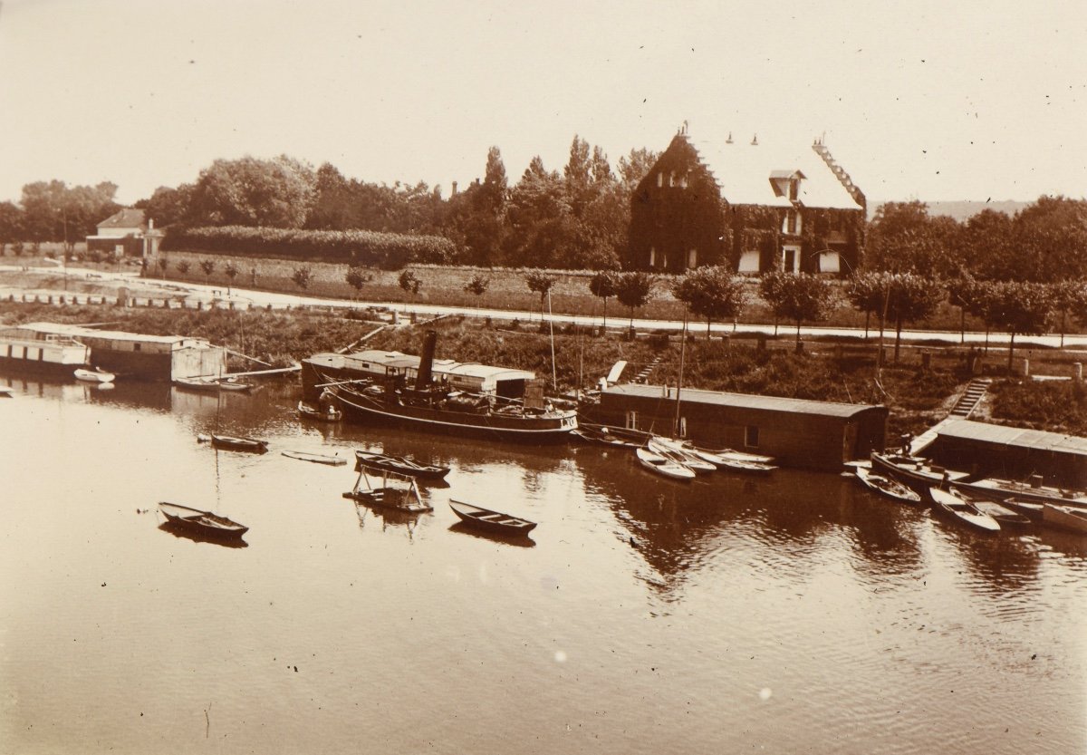 Photographie originale Par Emile Zola - Bateaux sur la Seine