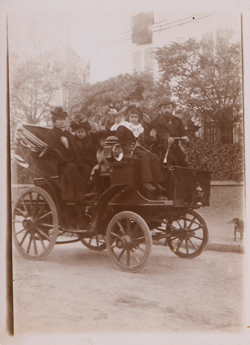 Photographie originale par Emile Zola - La promenade - Jacques & Denise Zola - Paul Alexis