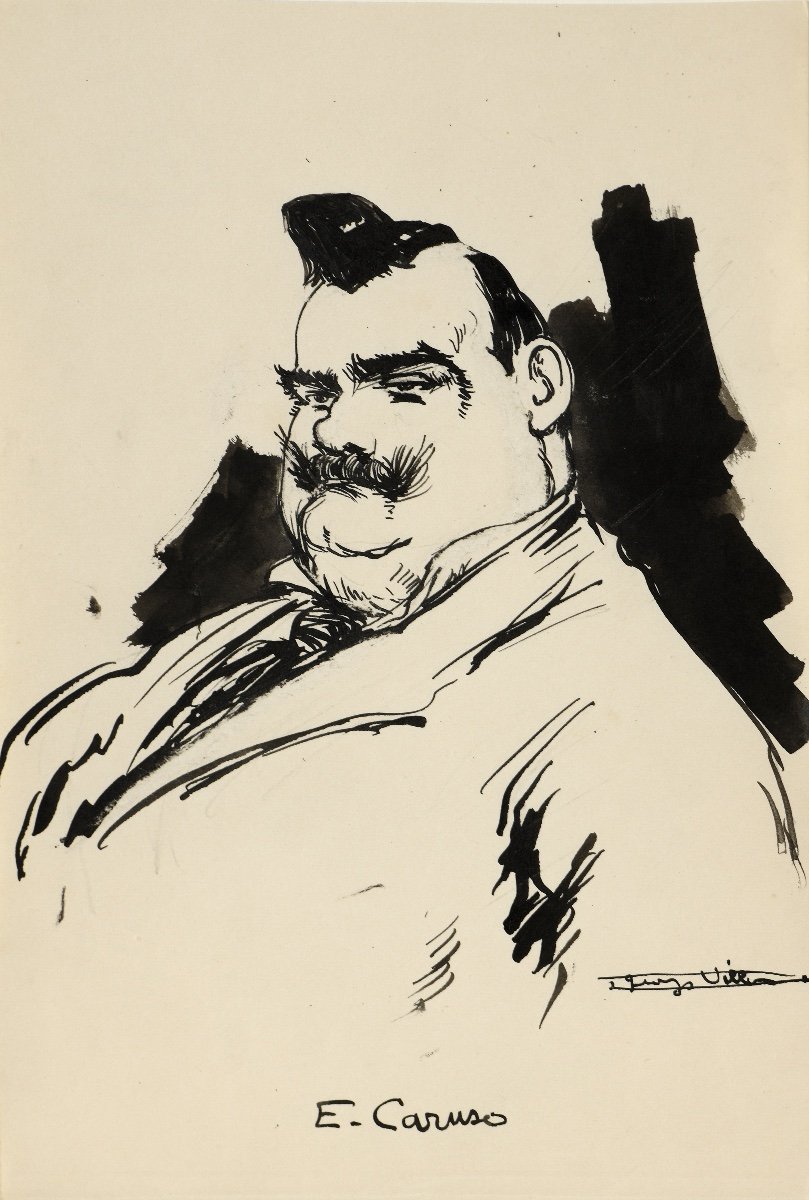 Georges Villa (1883-1965) Portrait du chanteur lyrique Enrico Caruso - Opéra