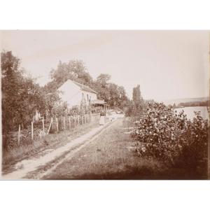 Photographie originale par Emile Zola - Guinguette en bord de Seine - Médan