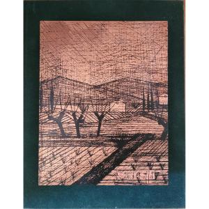 Bernard Buffet (1928-1999) Provence - Copper Engraving Matrice - Jean Giono