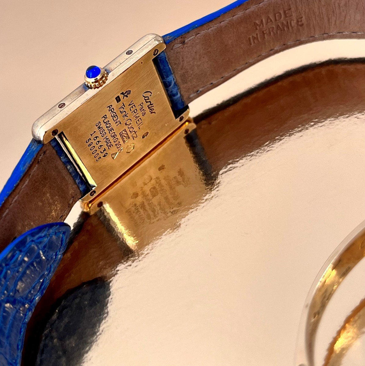 Montre Cartier Tank Must Vermeil. Vers 1990.-photo-4