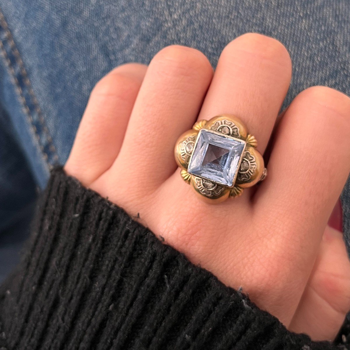 Bague Art Déco Catalane Des Années 1930. Argent Et Vermeil.-photo-3