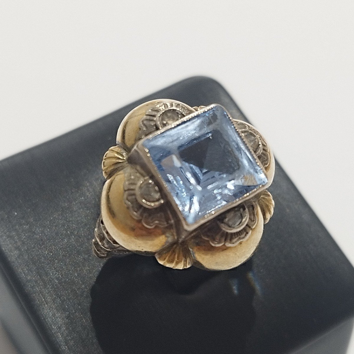 Bague Art Déco Catalane Des Années 1930. Argent Et Vermeil.-photo-4