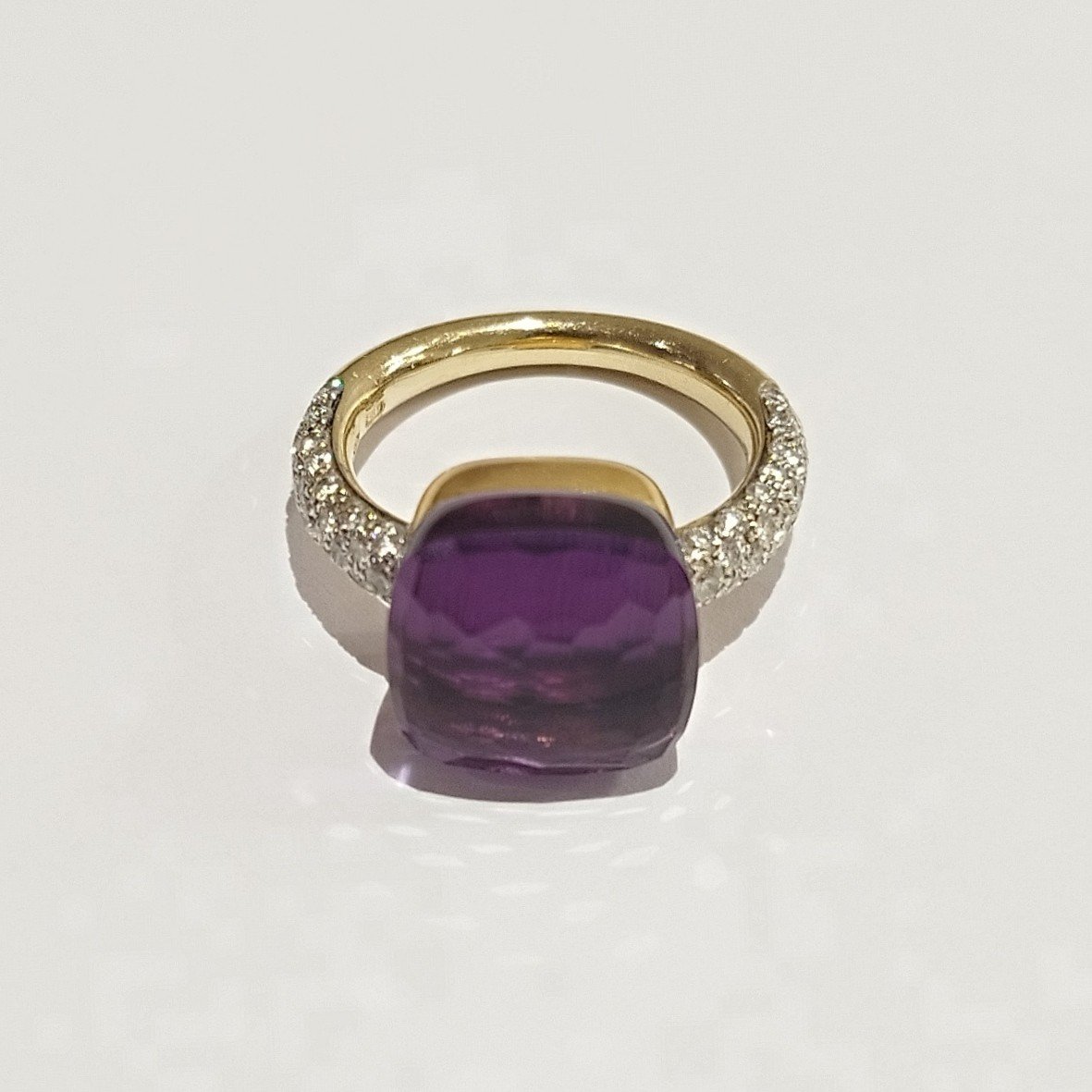 Bague Nudo De Pomellato, Or Jaune 18k, Amétiste Et Diamants-photo-3