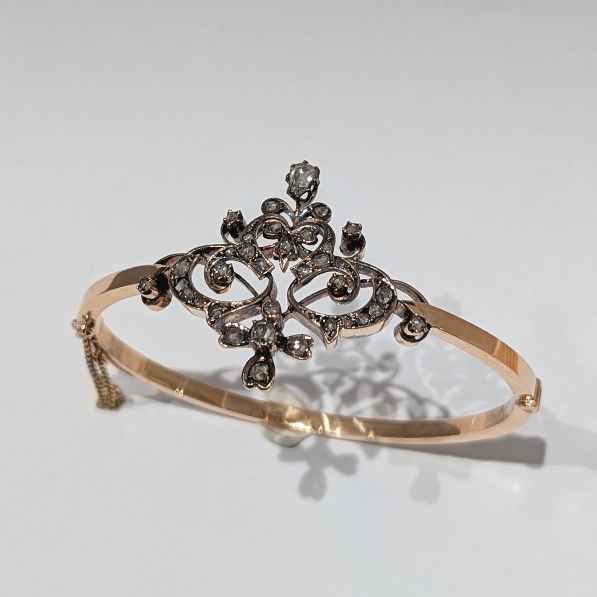  1870s Bracelet, Rose Cut Diamonds And 18 Carat Gold.