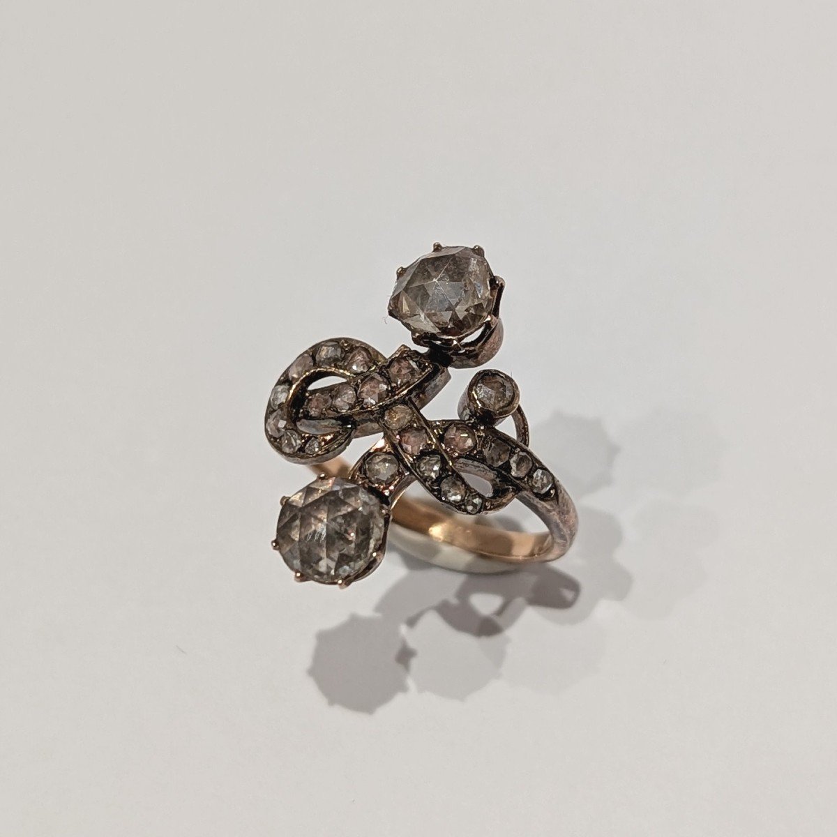 1870s Ring, Rose Cut Diamonds And 18 Carat Gold.