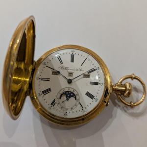 M. Huguenin & Fils Pocket Watch. 18 Carat Gold.