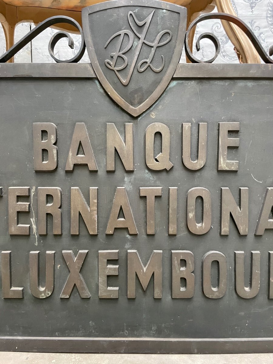 Publicité Exceptionnelle En Bronze De La  Banque Du Luxembourg-photo-4