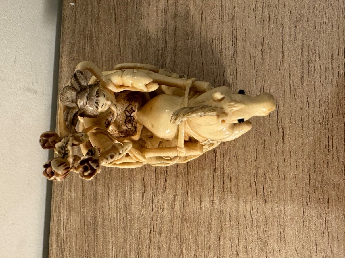 Netsuke "Impératrice Dans Une calèche "-photo-2