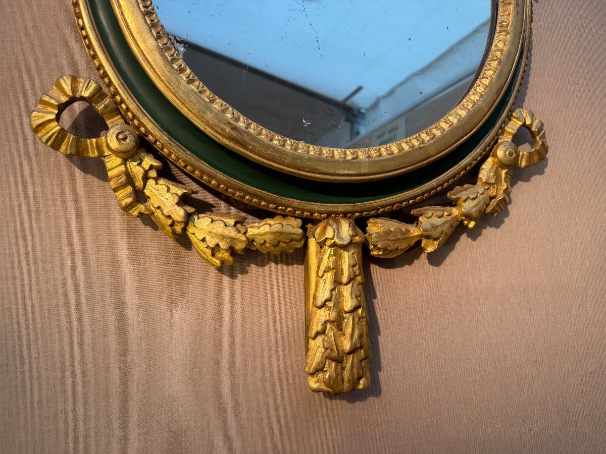 Louis XVI Gilded Wood Witch Mirror-photo-2