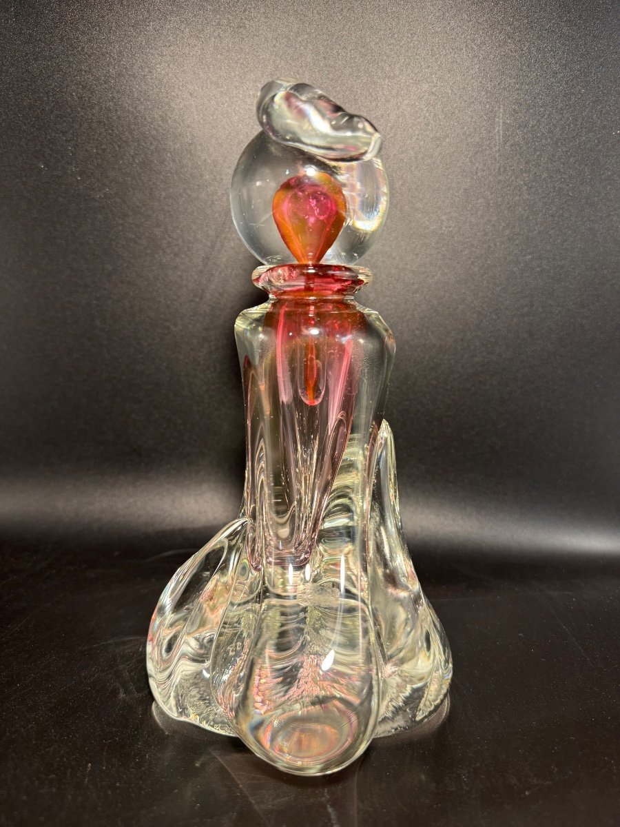 Blown Glass Bottle By Jean-claude Novaro-photo-4