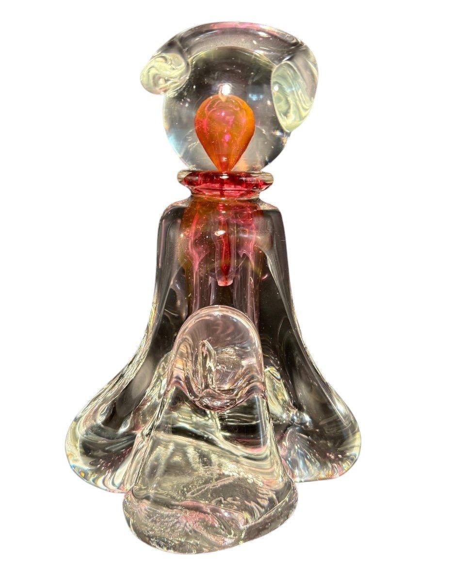 Blown Glass Bottle By Jean-claude Novaro