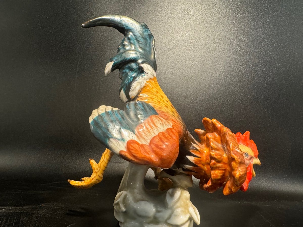 Pair Of Algora Porcelain Fighting Cocks-photo-6