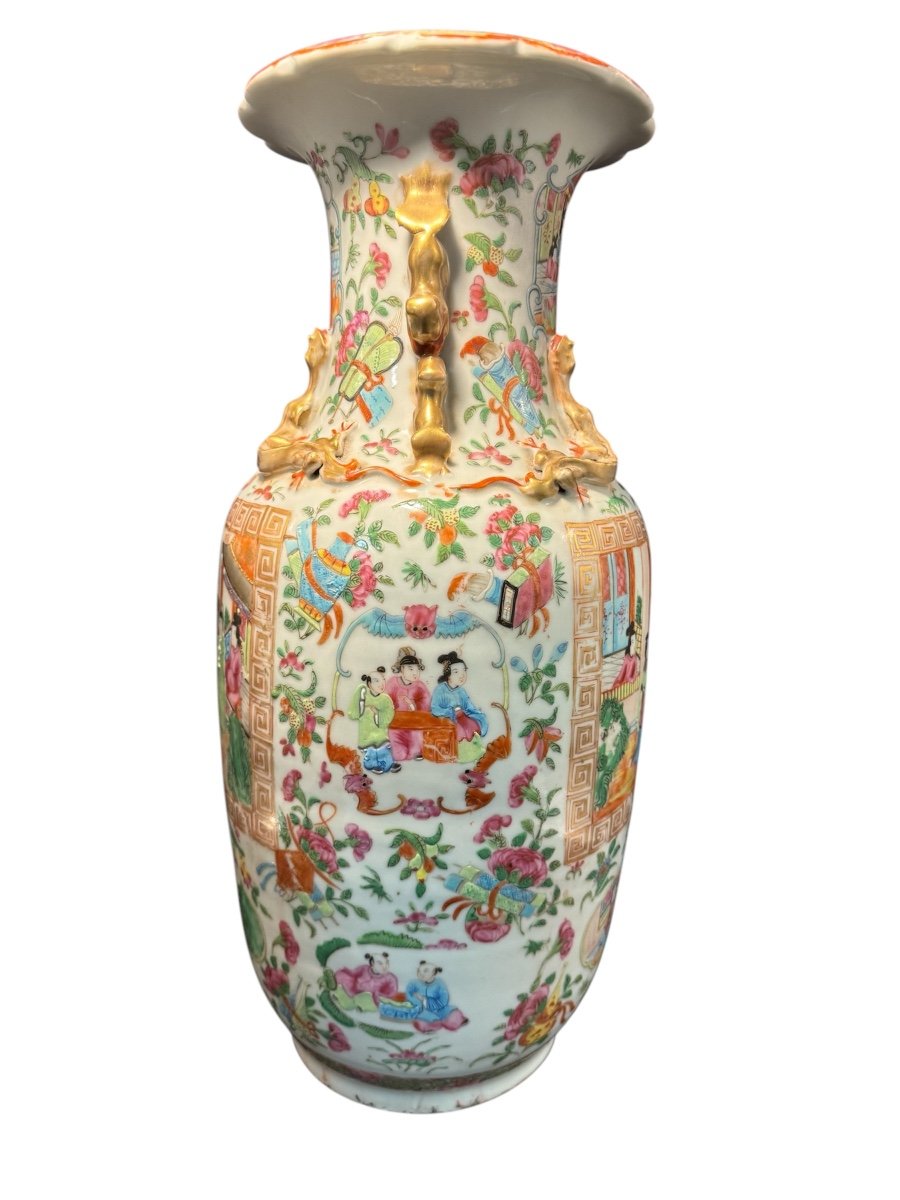 Paire De Vase En Porcelaine De Canton-photo-1