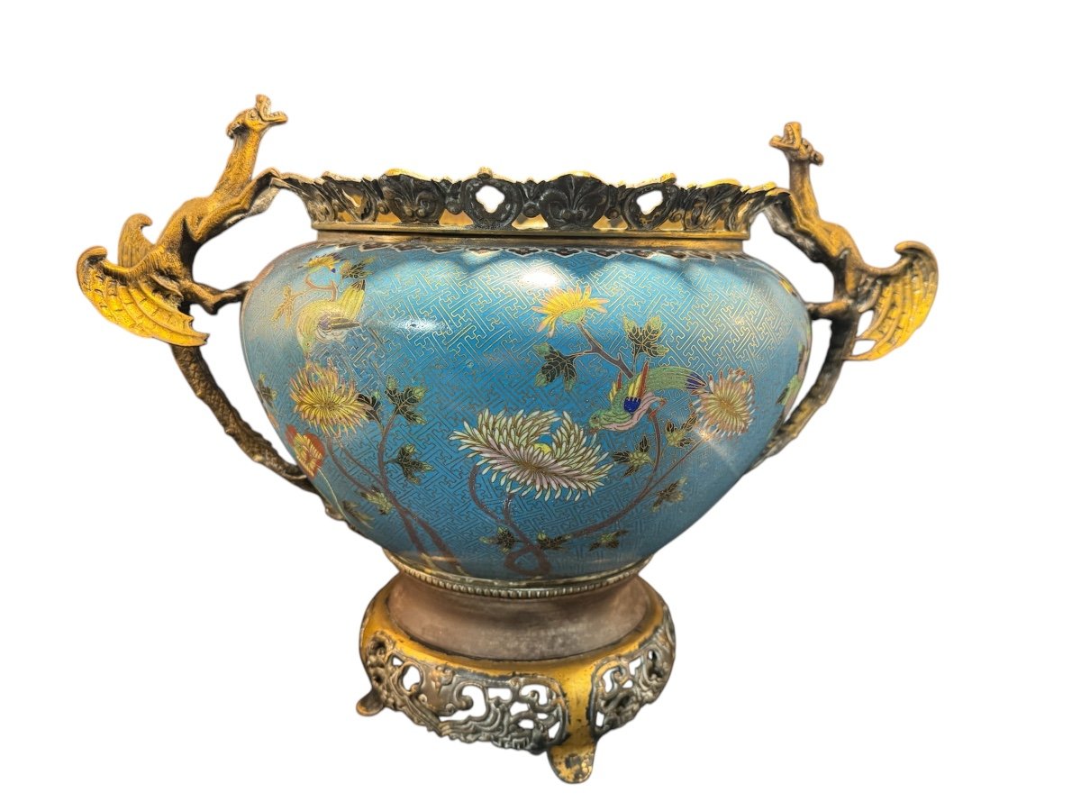 Cloisonné Enamel Bronze Jardiniere