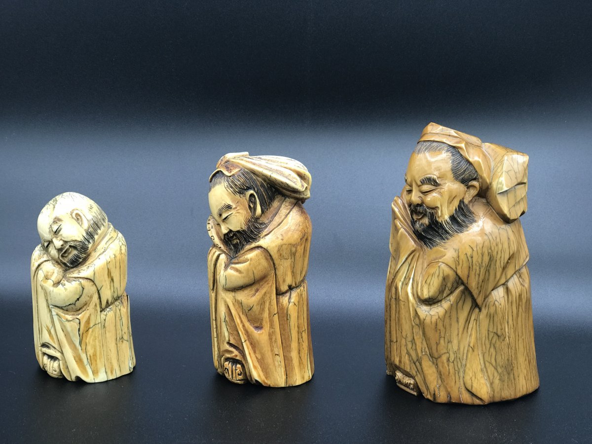 Three Sleeping Sages In Ivory