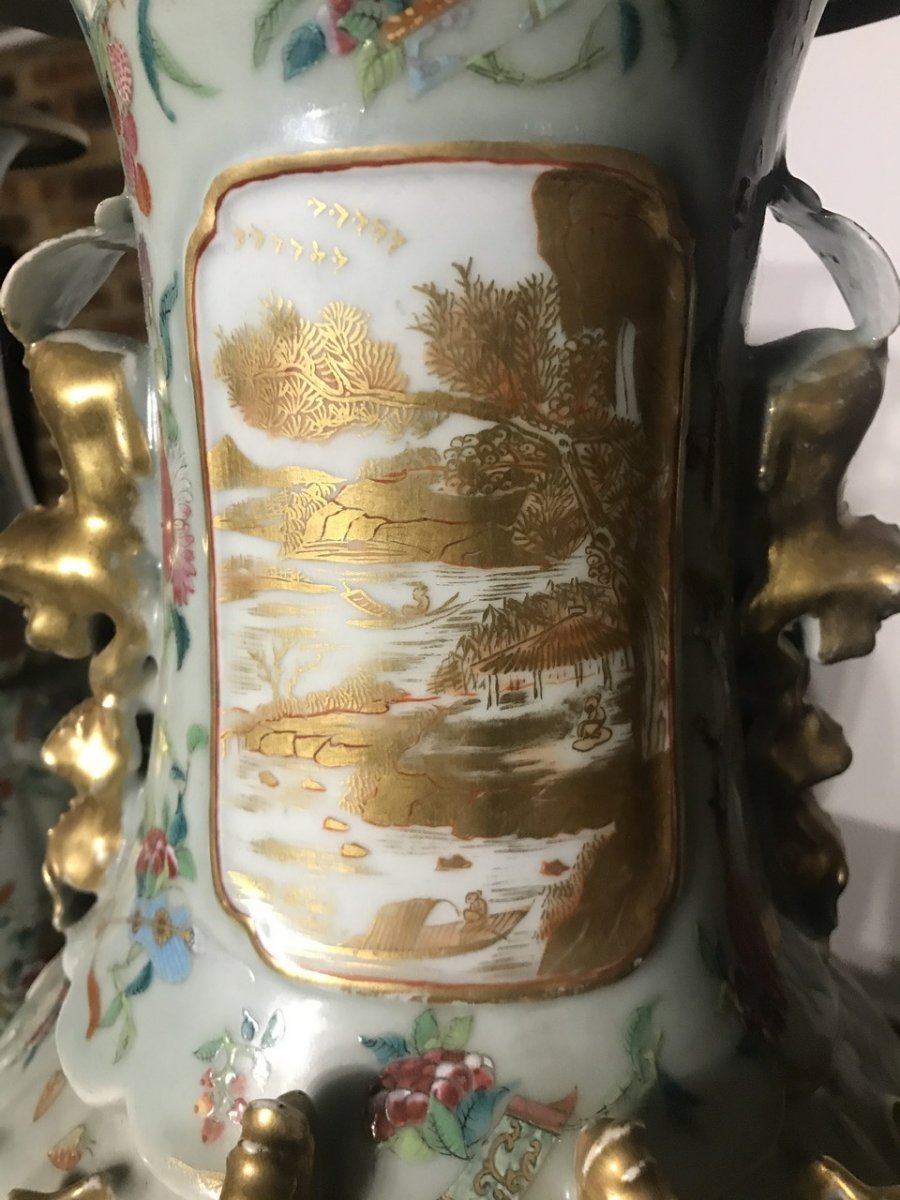 Pair Of Chinese Canton Porcelain Vases-photo-7