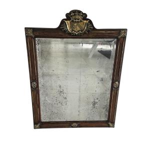 Antique Mirror With The Coat Of Arms Of The Durfort Family