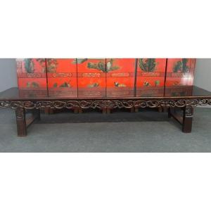 Banc En Palissandre Vernis Travail De Chine