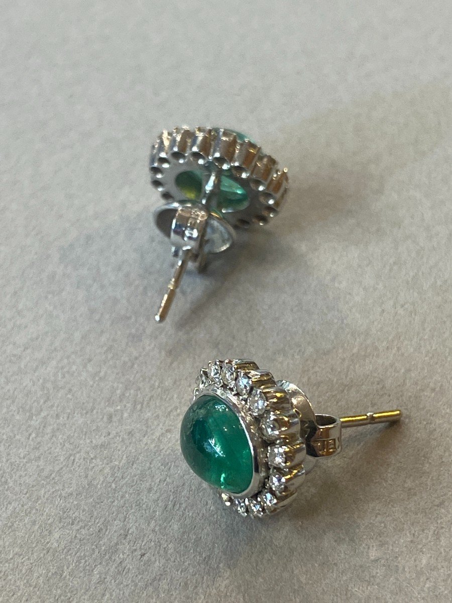 Emerald And Diamond Stud Earrings, Ref 383.40-photo-1