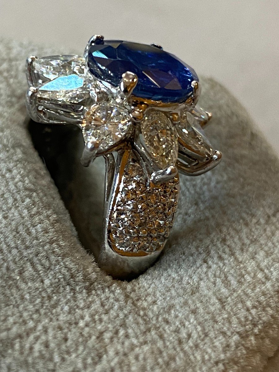 Sapphire And Diamond Star Ring Ref 323s287-photo-3