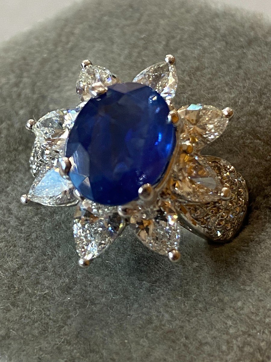 Sapphire And Diamond Star Ring Ref 323s287