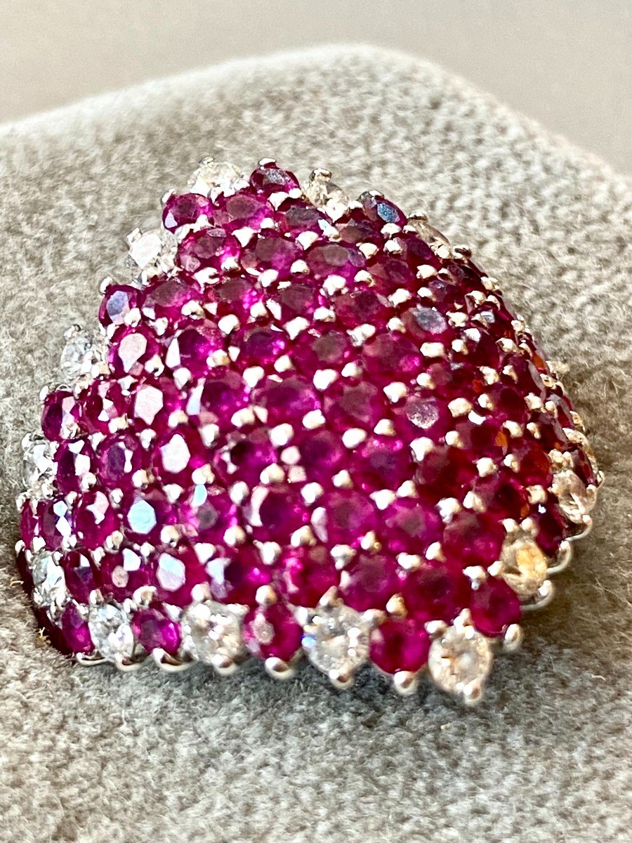 Bague Pavée De Rubis Ref 325r167