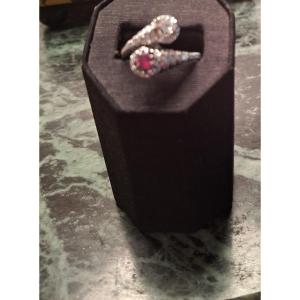 Bague Rubis-diamant