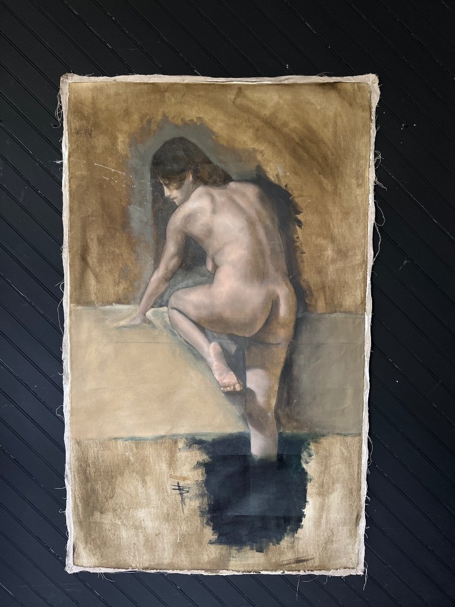 Large Oil On Canvas Nude