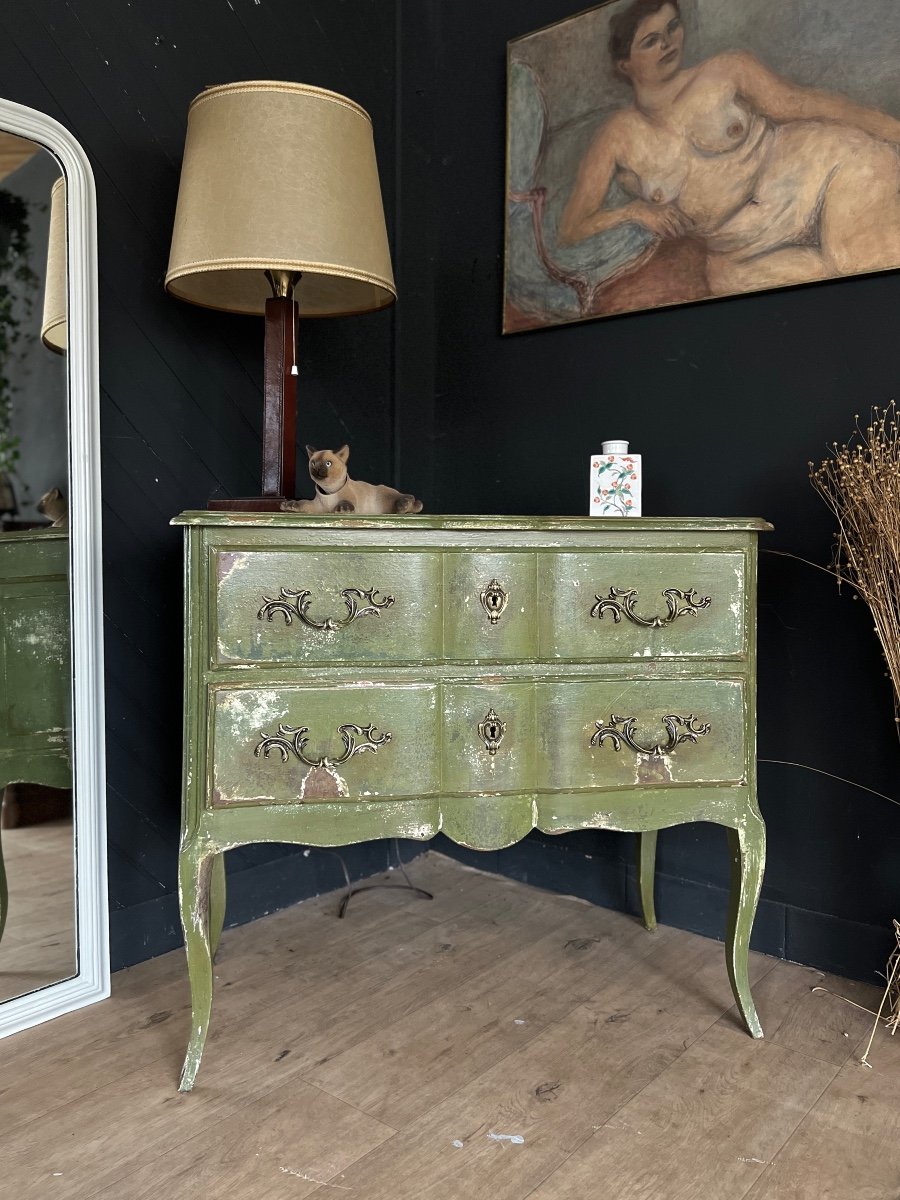 Patinated Sauteuse Chest Of Drawers-photo-2