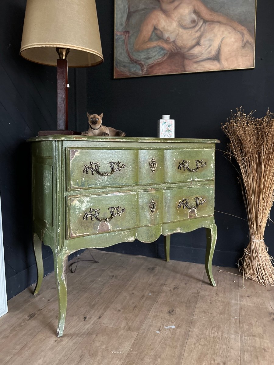 Patinated Sauteuse Chest Of Drawers-photo-3