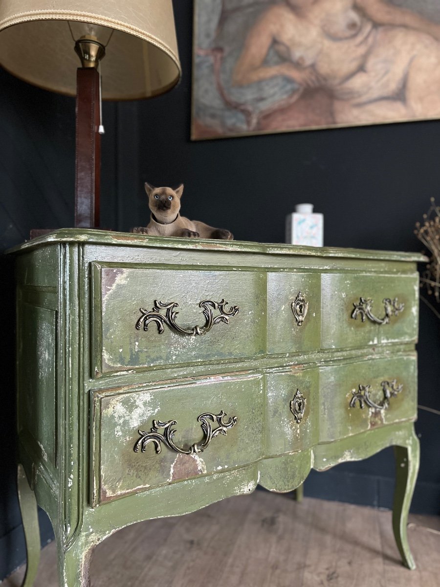 Patinated Sauteuse Chest Of Drawers-photo-4