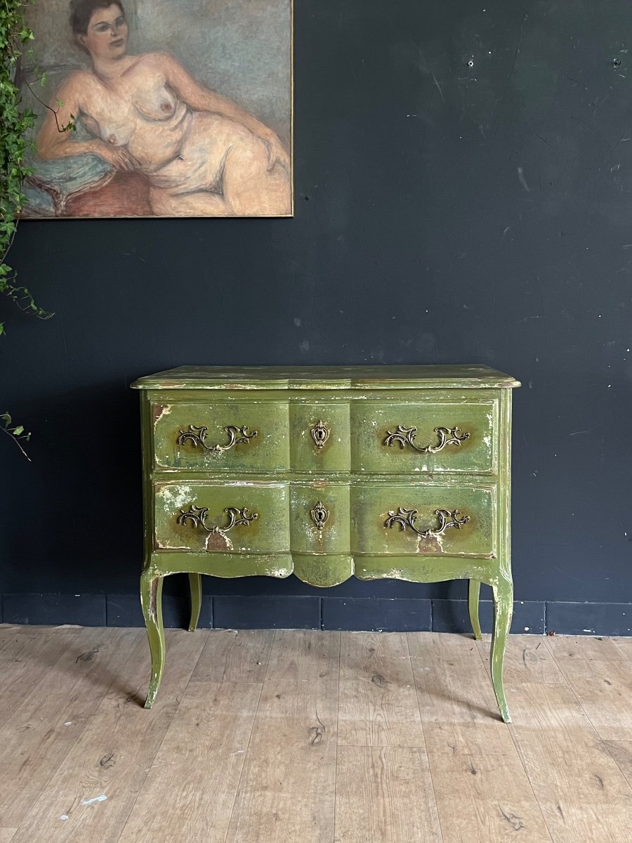 Patinated Sauteuse Chest Of Drawers-photo-2