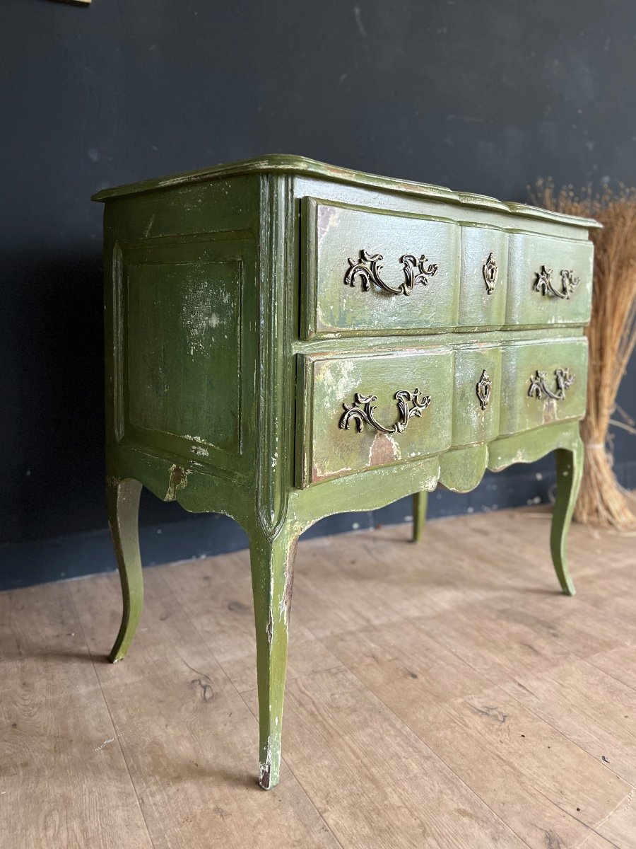 Patinated Sauteuse Chest Of Drawers-photo-4