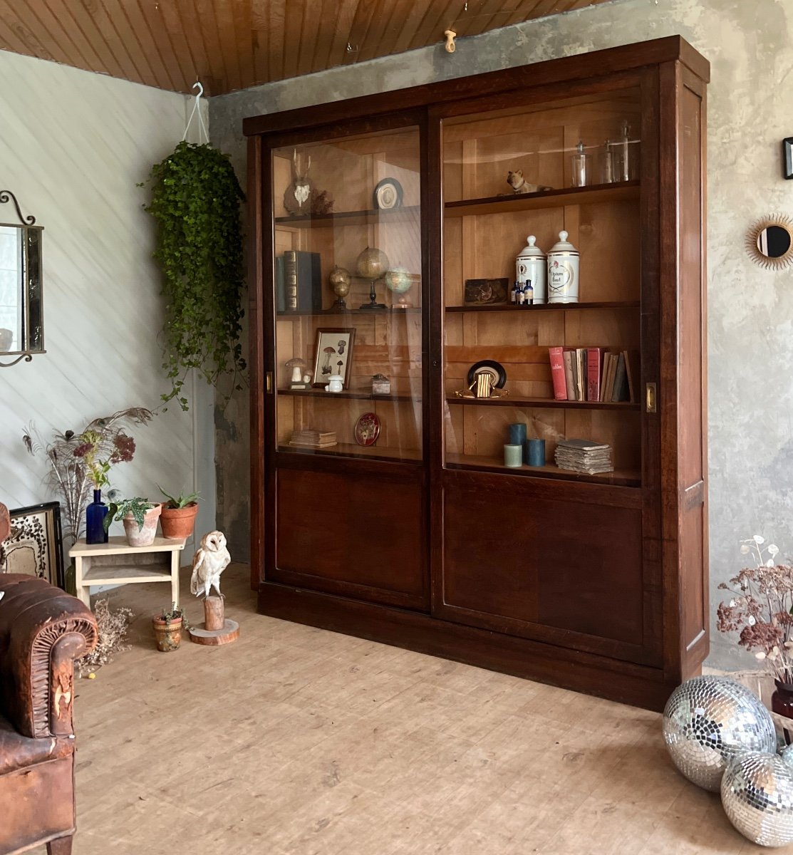 Oak Display Cabinet 