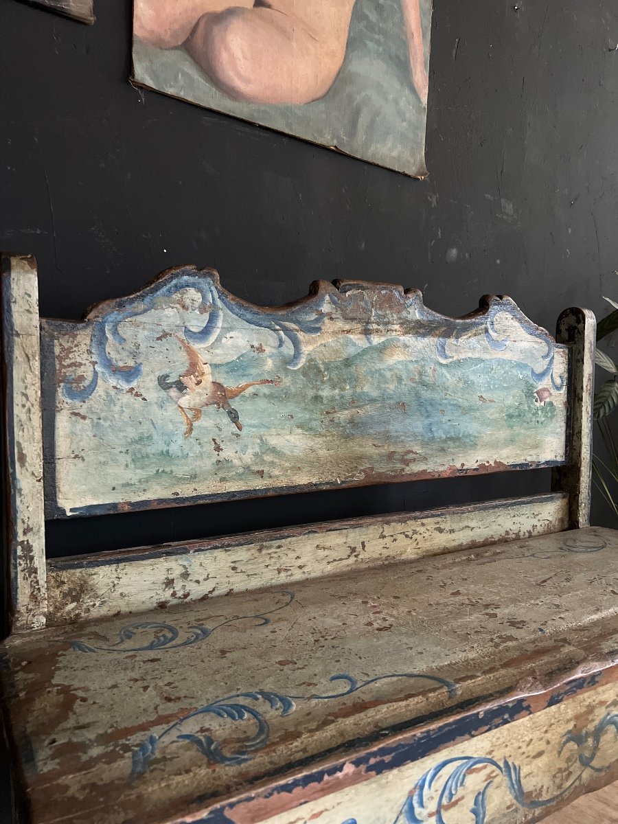 Banc Polychrome Ancien-photo-4