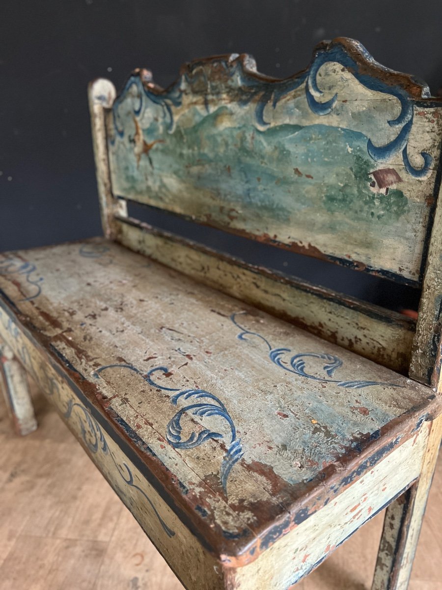 Banc Polychrome Ancien-photo-1