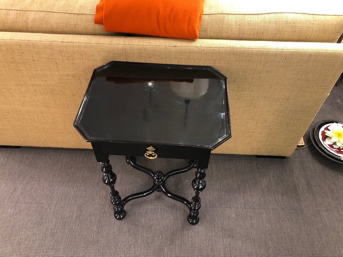 Henri II Black Lacquered Table -photo-1