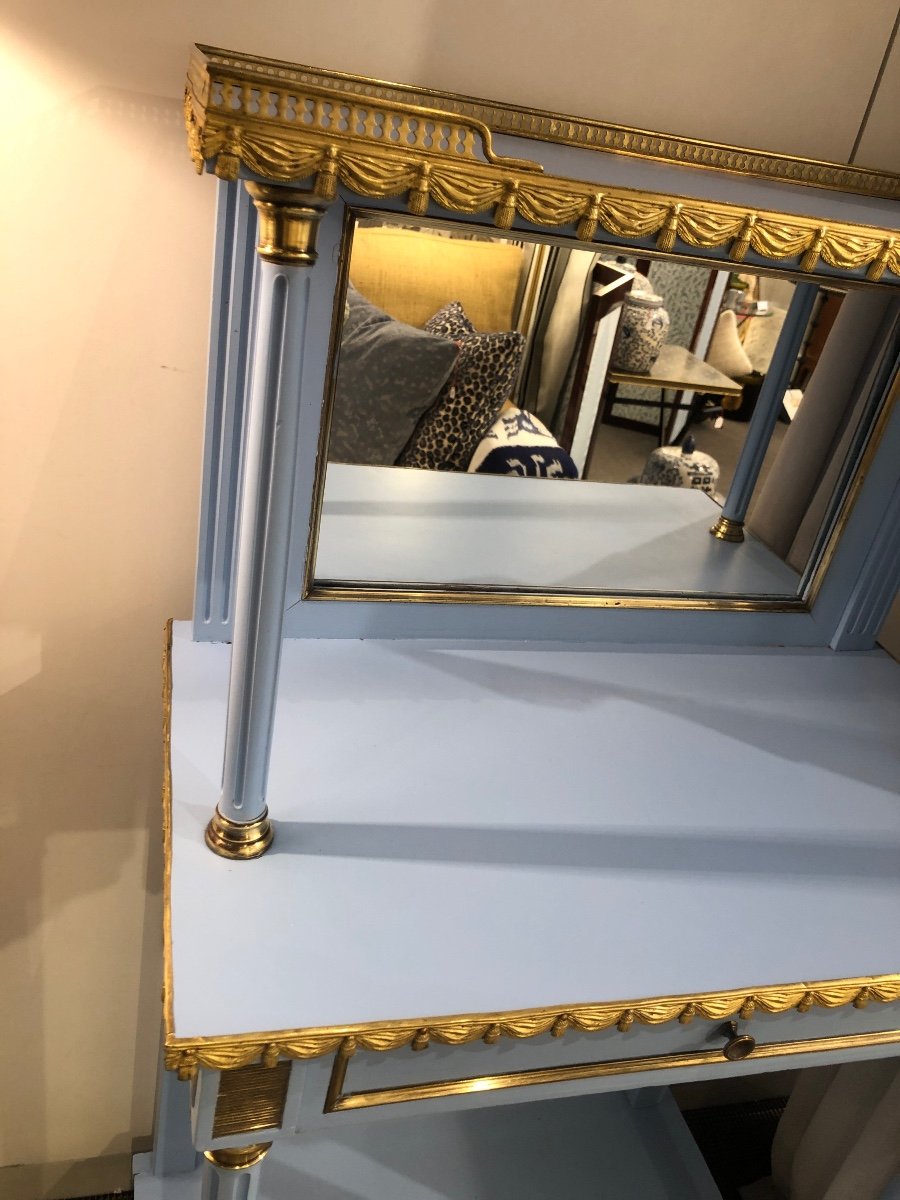 Small Lacquered Cabinet Bleu Wedgwood -photo-3