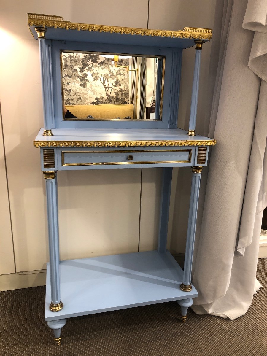 Small Lacquered Cabinet Bleu Wedgwood 