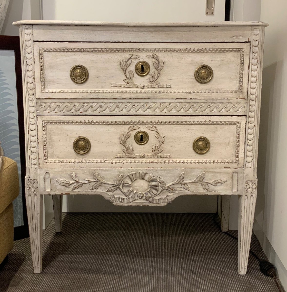 Louis XVI Carved Chest Of Drawers 